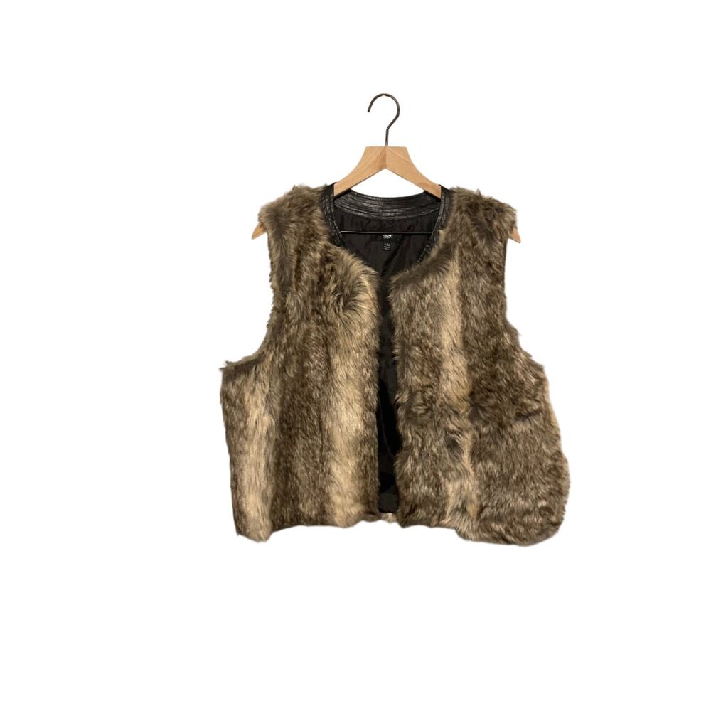 Mossimo brown tones  faux fur vest women’s XL